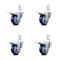 Service Caster 3.5 Inch Blue Poly Swivel 3/4 Inch Square Stem Caster Set Total Lock Brake SCC SCC-SQTTL20S3514-PPUB-BLUE-34-4 - alternate 1